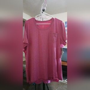 Just Be Womens Pink Fuchsia Plus T-Shirt 1x. A-46